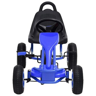 Skelter met pedalen en pneumatische banden blauw 3