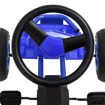 Skelter met pedalen en pneumatische banden blauw 5