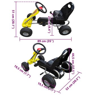 Skelter met pedalen geel 4