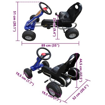 Skelter met pedalen blauw 4