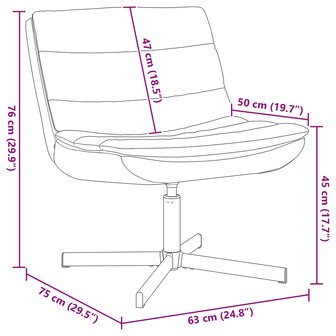 Draaistoel Zwart 63 x 75 x 76 cm Antiek PU 7