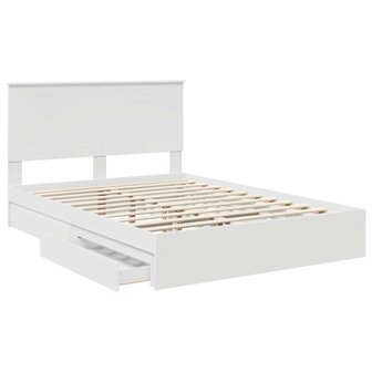 Opslag bed met hoofdeinde Wit 140 x 190 cm Bewerkt hout 5