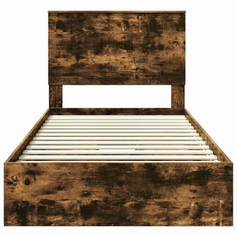 Opslag bed met lade Gerookt eiken 100 x 200 cm Bewerkt hout 8