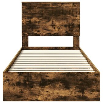Opslag bed met lade Gerookt eiken 90 x 200 cm Bewerkt hout 8