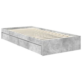 Opslag bed met hoofdeinde Beton Grijs 90 x 190 cm Bewerkt hout 6
