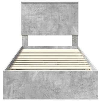 Opslag bed met hoofdeinde Beton Grijs 90 x 190 cm Bewerkt hout 8
