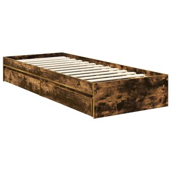 Opslag bed met lade Gerookt eiken 75 x 190 cm Bewerkt hout 6