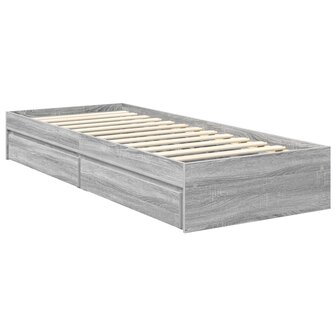 Opslag bed met hoofdeinde Grijs Sonoma 75 x 190 cm Bewerkt hout 6