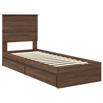 Opslag bed met hoofdeinde Bruin Eiken 75 x 190 cm Bewerkt hout 4