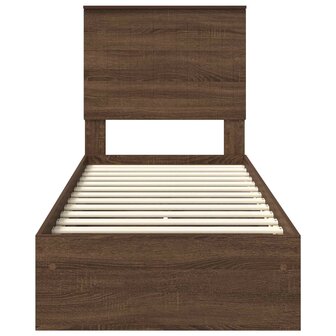 Opslag bed met hoofdeinde Bruin Eiken 75 x 190 cm Bewerkt hout 8