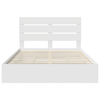Opslag bed met hoofdeinde Wit 140 x 190 cm Bewerkt hout 8