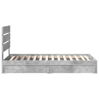 Opslag bed met hoofdeinde Beton Grijs 90 x 190 cm Bewerkt hout 9