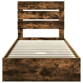 Opslag bed met lade Gerookt eiken 90 x 190 cm Bewerkt hout 8