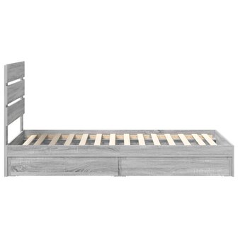 Opslag bed met hoofdeinde Grijs Sonoma 70 x 190 cm Bewerkt hout 9
