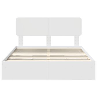 Opslag bed met hoofdeinde Wit 140 x 200 cm Bewerkt hout 8