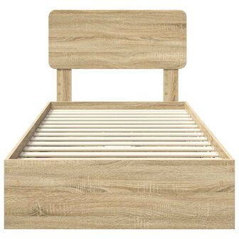 Opslag bed met hoofdeinde Sonoma Eiken 90 x 200 cm Bewerkt hout 8