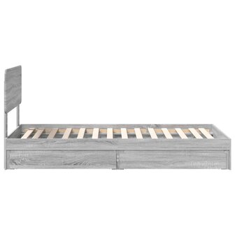 Opslag bed met hoofdeinde Grijs Sonoma 90 x 200 cm Bewerkt hout 9