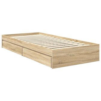 Opslag bed met hoofdeinde Sonoma Eiken 90 x 190 cm Bewerkt hout 6