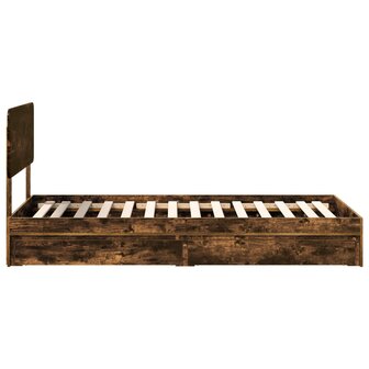 Opslag bed met lade Gerookt eiken 90 x 190 cm Bewerkt hout 9