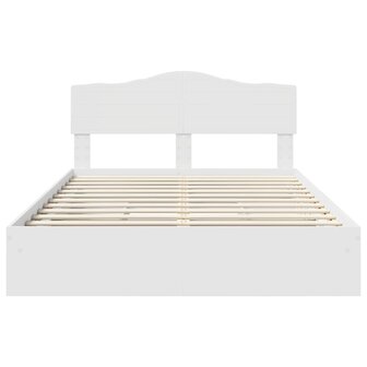 Opslag bed met hoofdeinde Wit 140 x 200 cm Bewerkt hout 8