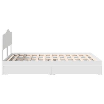 Opslag bed met hoofdeinde Wit 140 x 200 cm Bewerkt hout 9