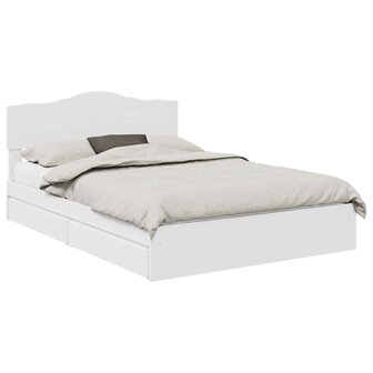Opslag bed met hoofdeinde Wit 140 x 190 cm Bewerkt hout 2