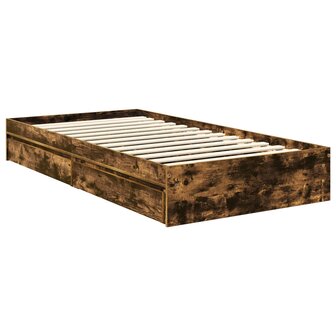 Opslag bed met lade Gerookt eiken 100 x 200 cm Bewerkt hout 6
