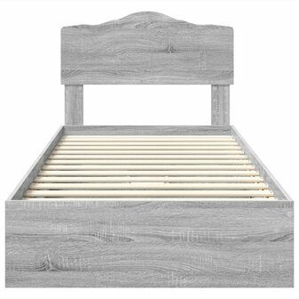 Opslag bed met hoofdeinde Grijs Sonoma 90 x 200 cm Bewerkt hout 8