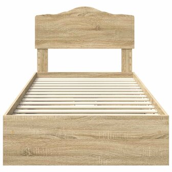 Opslag bed met hoofdeinde Sonoma Eiken 90 x 190 cm Bewerkt hout 8