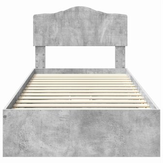 Opslag bed met hoofdeinde Beton Grijs 90 x 190 cm Bewerkt hout 8