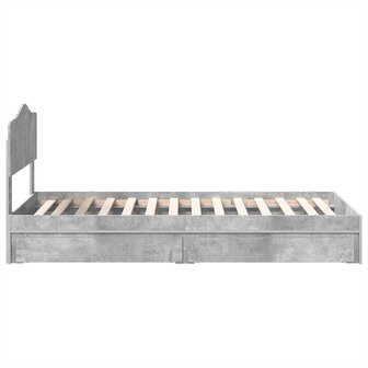 Opslag bed met hoofdeinde Beton Grijs 90 x 190 cm Bewerkt hout 9