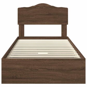 Opslag bed met hoofdeinde Bruin Eiken 70 x 190 cm Bewerkt hout 8
