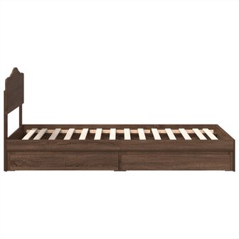 Opslag bed met hoofdeinde Bruin Eiken 70 x 190 cm Bewerkt hout 9