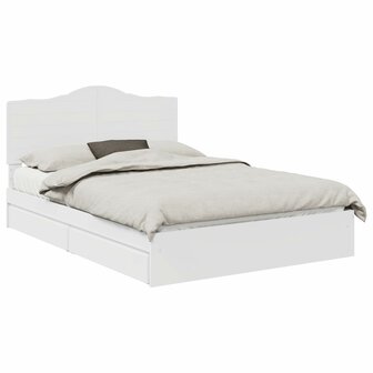 Opslag bed met hoofdeinde Wit 140 x 190 cm Bewerkt hout 2