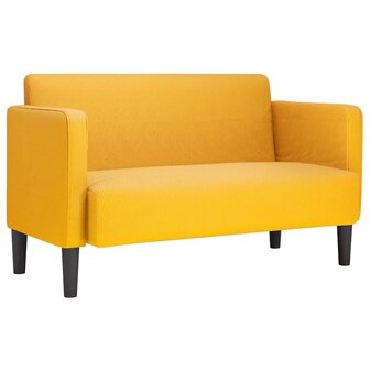 Loveseat bank 109 cm corduroy stof lichtgeel 2