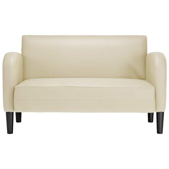 Loveseat bank 110 cm kunstleer cr&egrave;mekleurig 3