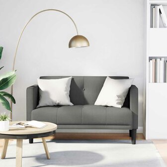 Loveseat Bank Donkergrijs 111 cm Stof 1