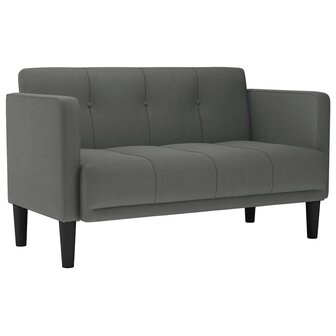 Loveseat Bank Donkergrijs 111 cm Stof 2