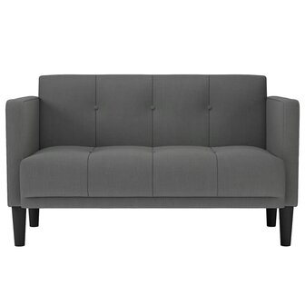 Loveseat Bank Donkergrijs 111 cm Stof 3