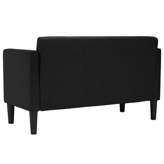 Loveseat Bank Zwart 111 cm Stof 5