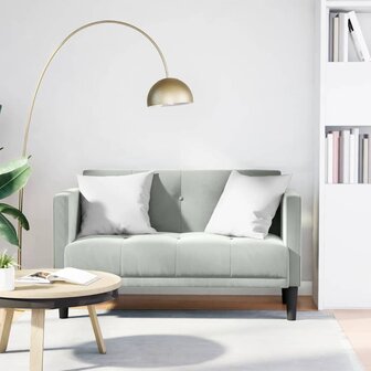 Loveseat bank lichtgrijs 111 cm fluweel 1