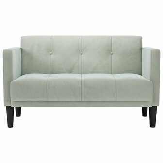 Loveseat bank lichtgrijs 111 cm fluweel 3