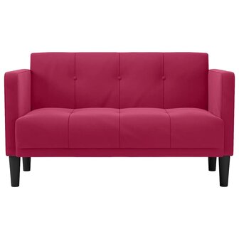 Loveseat bank wijnrood 111 cm fluweel 3