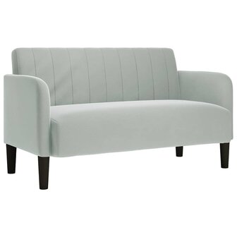 Loveseat bank 109 cm fluweel lichtgrijs 2