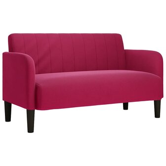 Loveseat bank 109 cm fluweel wijnrood 2