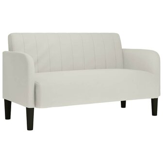 Loveseat bank 109 cm fluweel cr&egrave;mekleurig 2