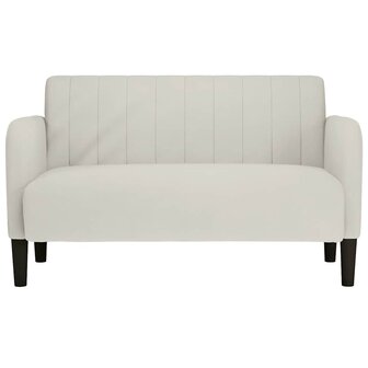 Loveseat bank 109 cm fluweel cr&egrave;mekleurig 3