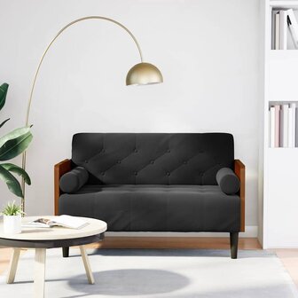 Loveseat bank met bolsters zwart 110 cm fluweel 1