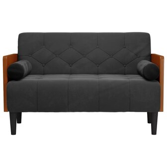 Loveseat bank met bolsters zwart 110 cm fluweel 3