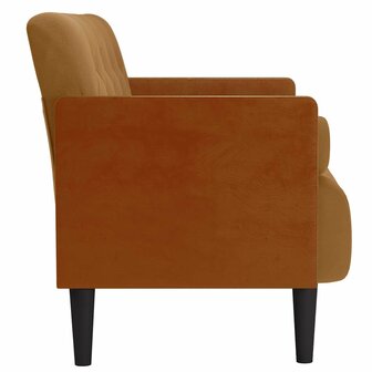 Loveseat bank met bolsters bruin 110 cm fluweel 4